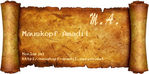 Mauskopf Amadil névjegykártya